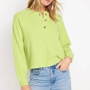 ☀️ OLD NAVY Plush Waffle-Knit Henley Top